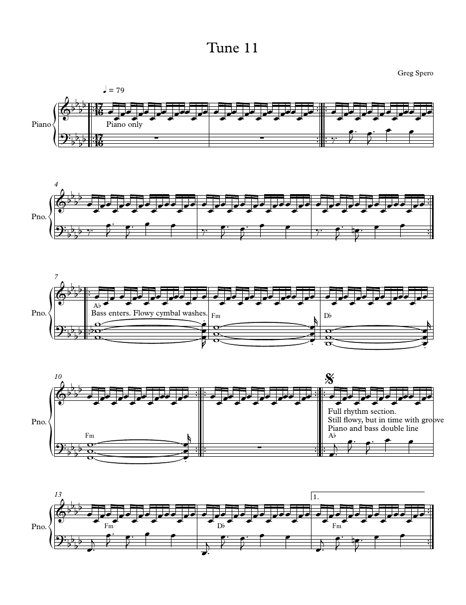 First page of the For chart