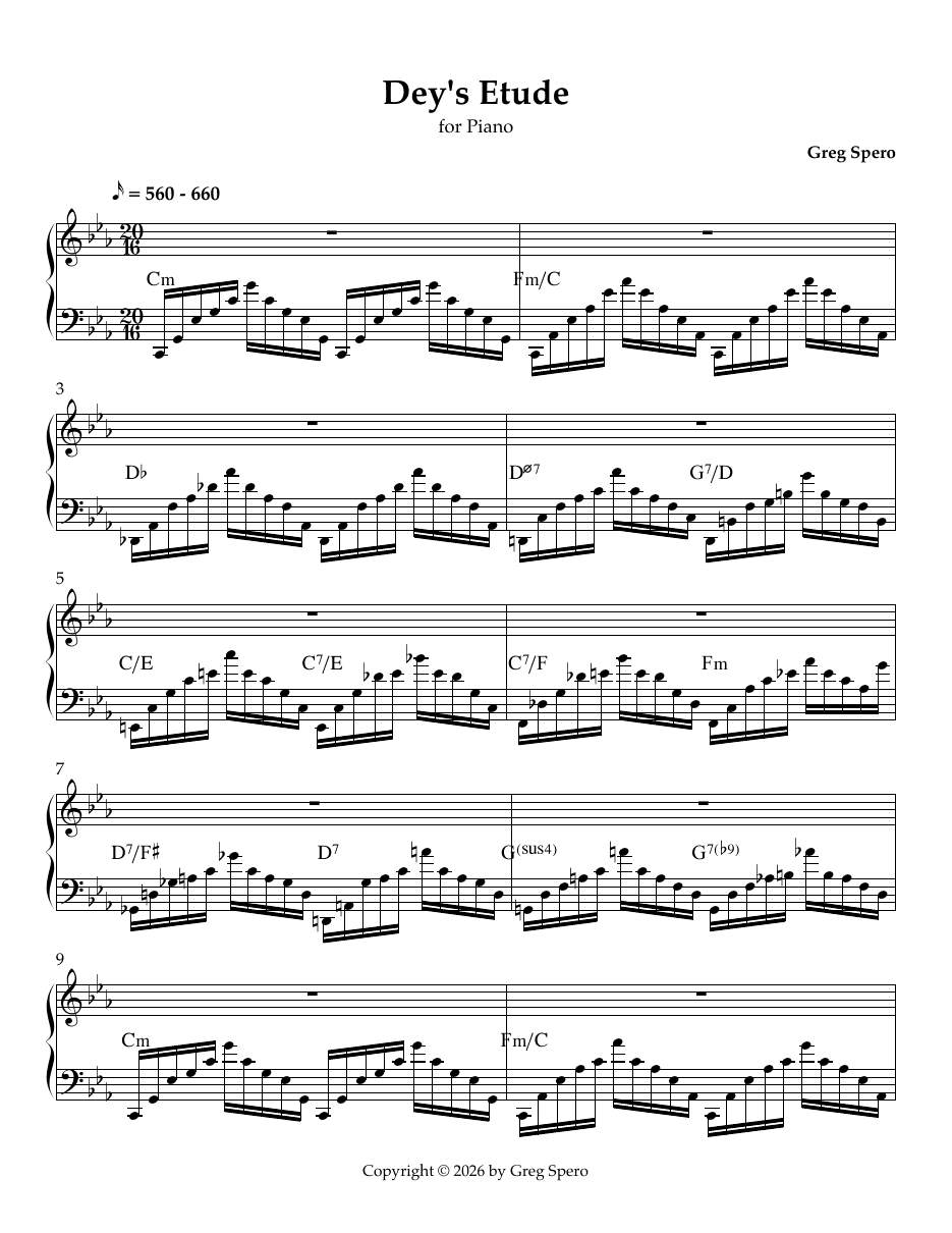 First page of the Etude for Dey chart. Opens the full PDF.